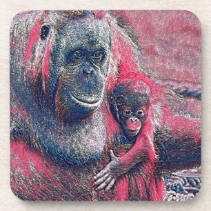 GlitzyAnimal_OrangUtan_003 Getränkeuntersetzer