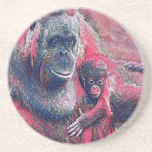 GlitzyAnimal_OrangUtan_003 Getränkeuntersetzer (Vorne)