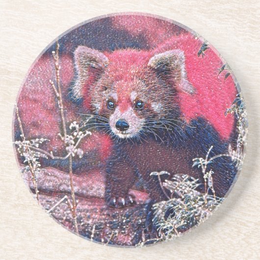 GlitzyAnimal_RedPanda_005 Getränkeuntersetzer (Vorne)
