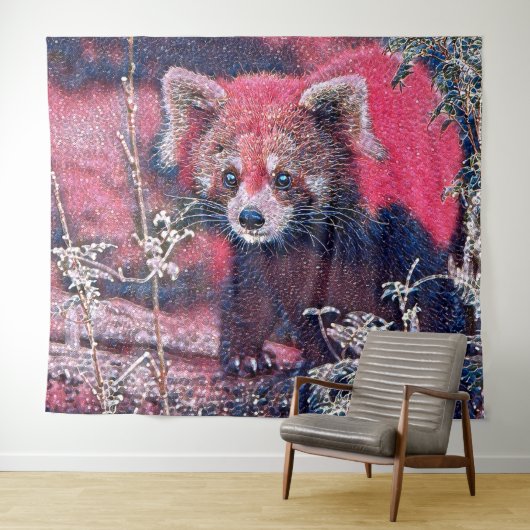 GlitzyAnimal_RedPanda_005 Wandteppich (Beispiel (Horizontal))
