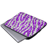 GlitzZebra lila 13" Laptophülse Laptopschutzhülle (Vorne Knopf)