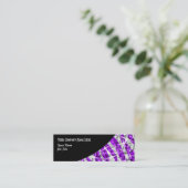 Glitzzebra-lila schwarze Kurve dünn Mini Visitenkarte (Stehend Vorderseite)