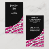 Glitzzebra-Rosa-Schwarz-Kurvenporträt Visitenkarte (Vorne/Hinten)