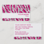 Glitzzebra-Rosa-Visitenkarte-Weißstreifen Visitenkarte (Vorne/Hinten)