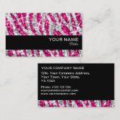Glitzzebra-Rosa-Visitenkarteschwarzstreifen Visitenkarte (Vorne/Hinten)
