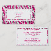 Glitzzebra-Rosarechteck-Visitenkarteweiß Visitenkarte (Vorne/Hinten)