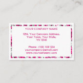 Glitzzebra-Rosarechteck-Visitenkarteweiß Visitenkarte (Rückseite)