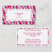 Glitzzebra-Rosarechteck-Visitenkarteweiß Visitenkarte (Vorne/Hinten)