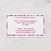 Glitzzebra-Rosarechteck-Visitenkarteweiß Visitenkarte (Rückseite)