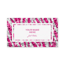 Glitzzebra-Rosarechteck-Visitenkarteweiß