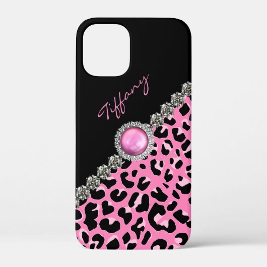 Glitzzy Pink Jaguar Print iPhone Case-Mate iPhone Hülle (Rückseite)