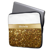 Glizty Monogramm-Laptop-Hülsen Laptopschutzhülle (Vorderseite Links)