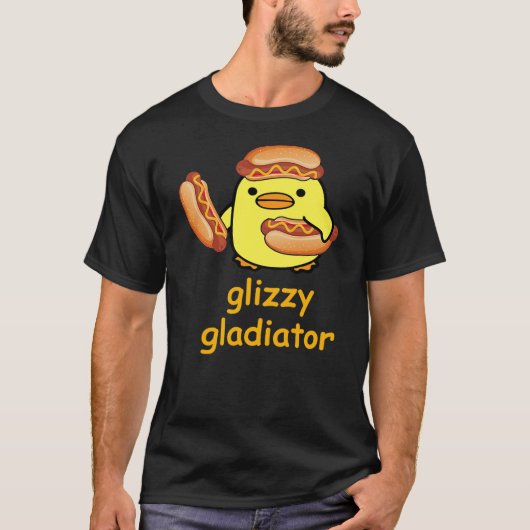Glizzy Gladiator Duck Hotdog Meme T-Shirt (Vorderseite)