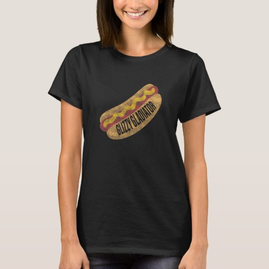 Glizzy Gladiator Funny Hotdog T-Shirt (Vorderseite)