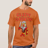 Glizzy Gladiator Hot Dog im Rüstungs-Anzug Kostüm T-Shirt (Vorderseite)