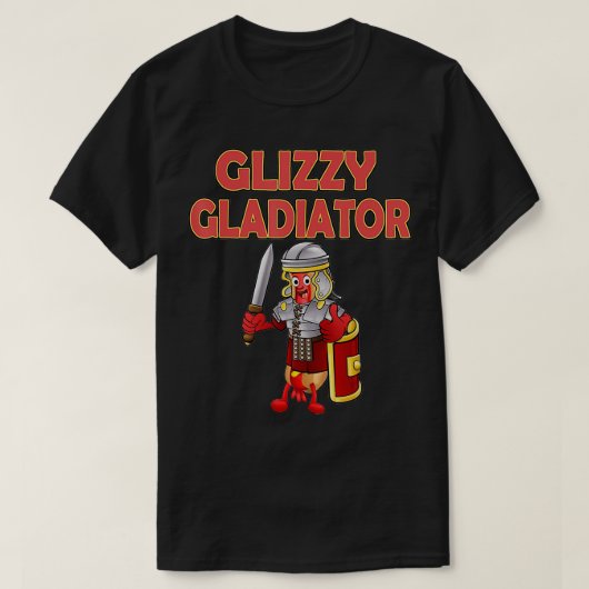 Glizzy Gladiator Hot Dog im Rüstungs-Anzug Kostüm T-Shirt (Design vorne)