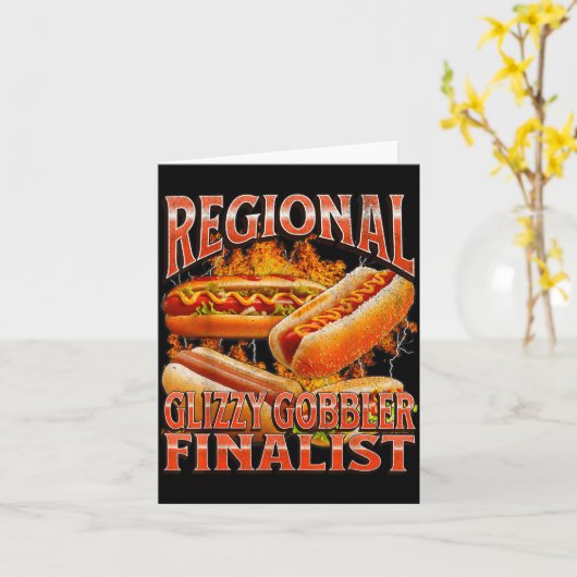 Glizzy Gobbler Funny Wiener Hot Dog Meme Bootleg G Karte (Gelbe Blume)