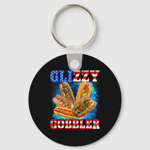 Glizzy Gobbler Lustiger Hotdog 4. Juli Bbq Patriot Schlüsselanhänger