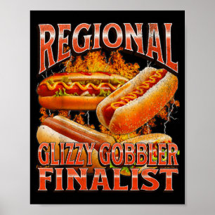 Glizzy Gobbler Lustiger Wiener Hot Dog Meme Bootle Poster