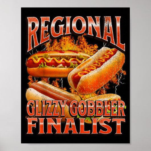 Glizzy Gobbler Lustiger Wiener Hot Dog Meme Bootle Poster (Vorne)