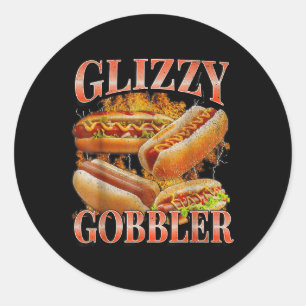 Glizzy Gobbler Lustiger Wiener Hot Dog Meme Bootle Runder Aufkleber