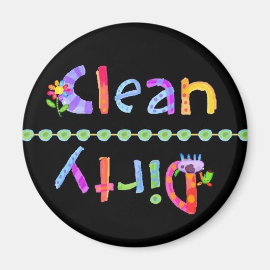 Glo Kids Clean Dirty Geschirrspüler Magnet (Vorne)