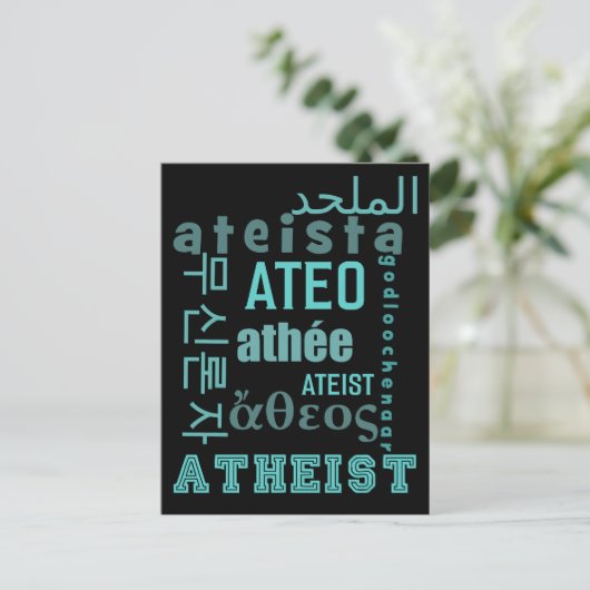 Global Atheists Postkarte (Stehend Vorderseite)