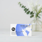 Global Blue Layers Silver Truck Logistics Driver Visitenkarte (Stehend Vorderseite)