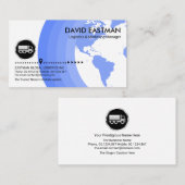 Global Blue Layers Silver Truck Logistics Driver Visitenkarte (Vorne/Hinten)