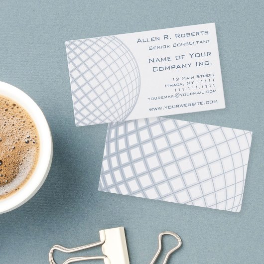 Global Business Consultant Blue Gray Globe Visitenkarte