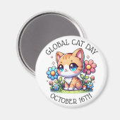Global Cat Day 16. Oktober Magnet (Vorderseite/Rückseite)