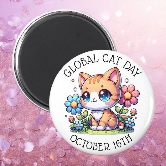 Global Cat Day 16. Oktober Magnet