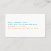 Global Communications Icon Visitenkarte (Rückseite)