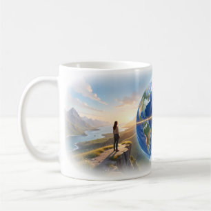 Global Connection Across Mountain Paths Becher Kaffeetasse