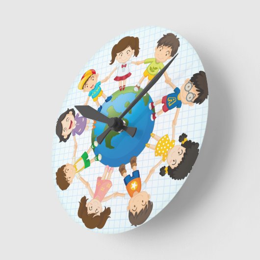 Global diversity runde wanduhr (Winkel)