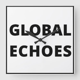 Global Echoes Clock Quadratische Wanduhr