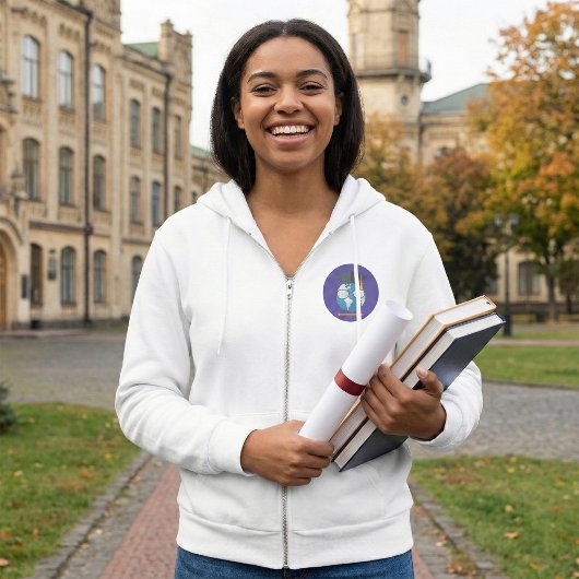 Global Education Graduation Cap Earth Smart Planet Hoodie