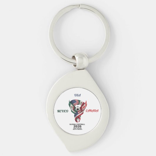 Global Football 2026 Keychain| Mexico USA Canada Schlüsselanhänger (Vorderseite)