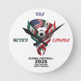 Global Football North America 2026 Wall Clock Runde Wanduhr