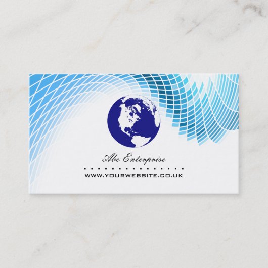 Global Führungskraft Business Card (Blue Globe v2) Visitenkarte (Vorderseite)