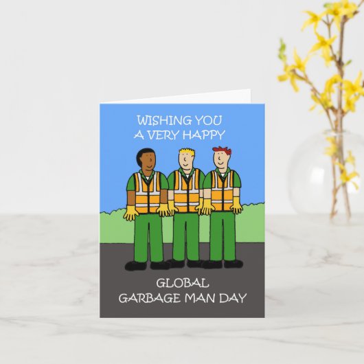 Global Garbage Man Day 17. Juni Karte (Gelbe Blume)