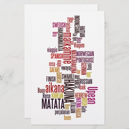 Global Groove: Hakuna Matata in jeder Sprache Briefpapier (Vorne/Hinten)