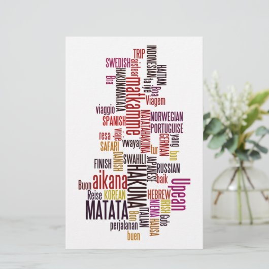 Global Groove: Hakuna Matata in jeder Sprache Briefpapier (Stehend Vorderseite)