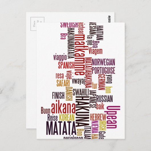 Global Groove: Hakuna Matata in jeder Sprache Postkarte (Vorne/Hinten)