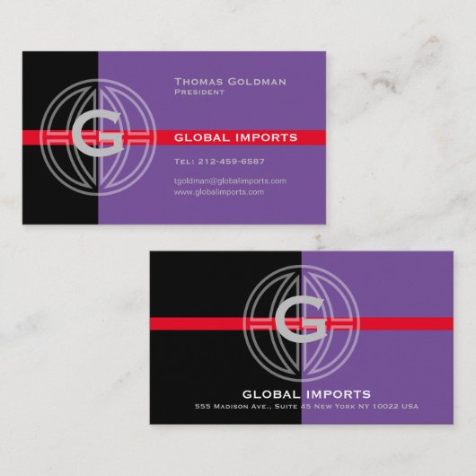Global Import Business Card Visitenkarte (Vorne/Hinten)