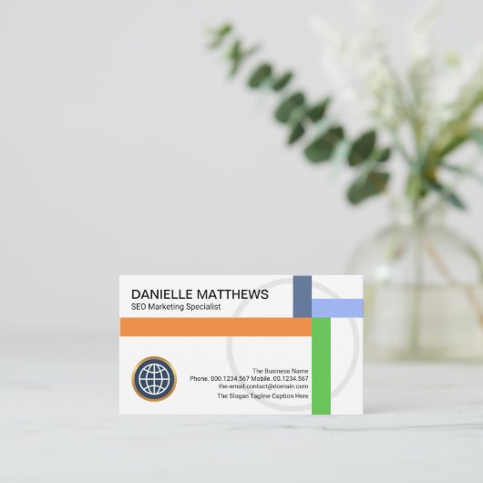 Global Intercepting Crisscross Pattern CEO Gründer Visitenkarte (Stehend Vorderseite)