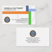 Global Intercepting Crisscross Pattern CEO Gründer Visitenkarte (Vorne/Hinten)