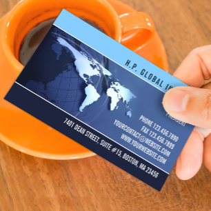Global International Map Business Card Visitenkarte