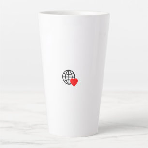 Global Love Latte Tasse   Minimalistisches Herz De