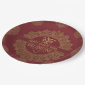 Global Luxe Happy Valentine's Day: Red & Gold Adi Pappteller (Schrägansicht)